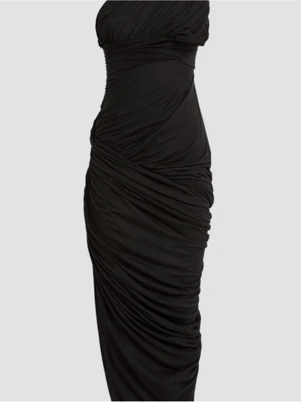 ♥️ NEW Serena Williams  Black Ruched Evening Dress